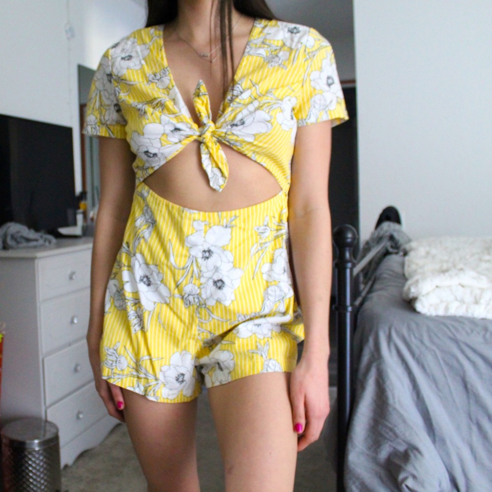 Yellow Floral Romper